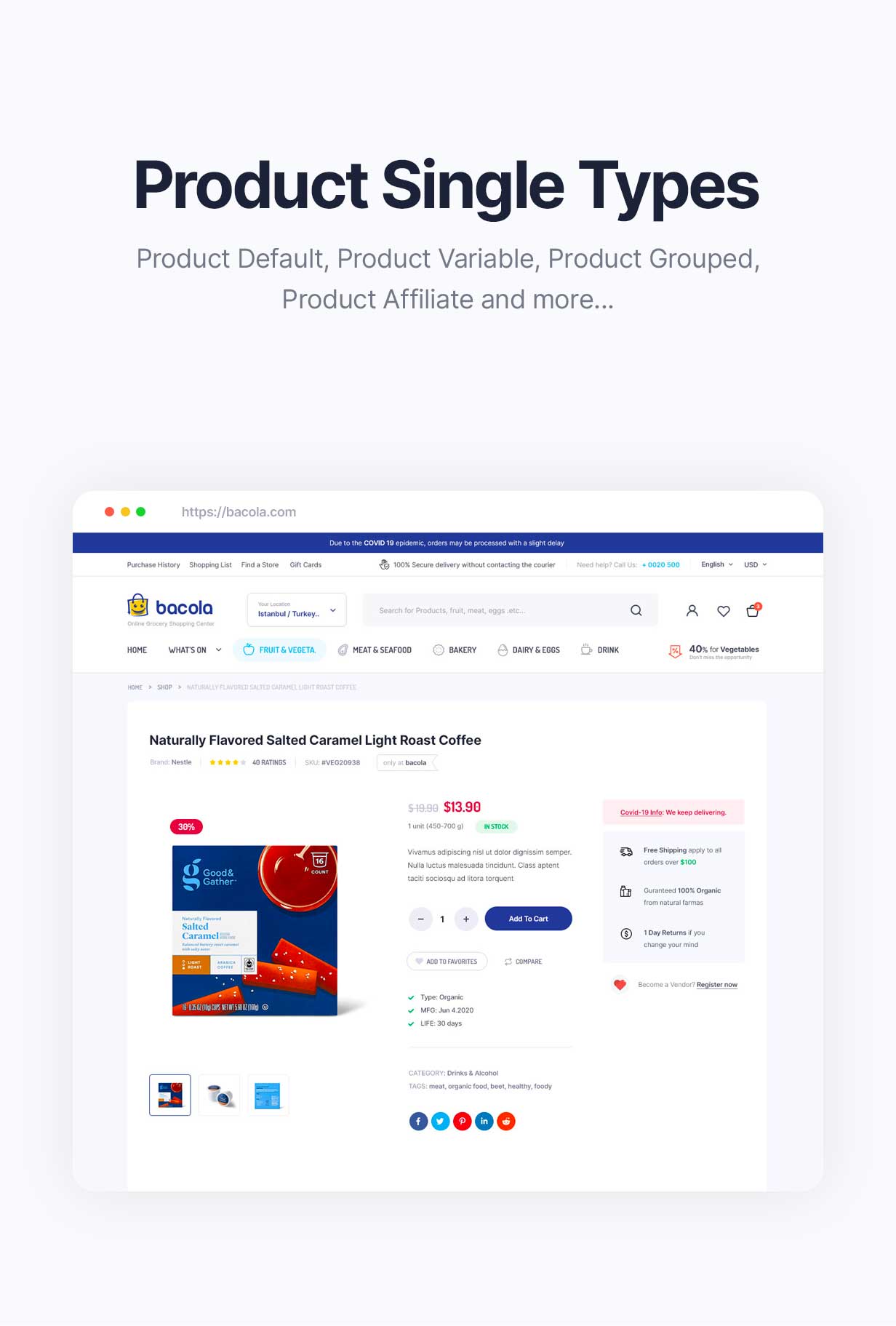 Bacola – Grocery Store and Food eCommerce Theme