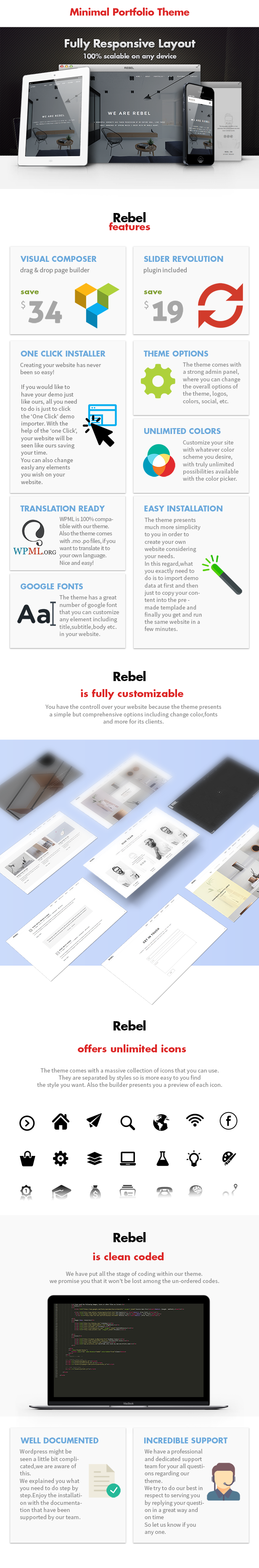 Rebel - Minimal Portfolio WordPress Theme - 6