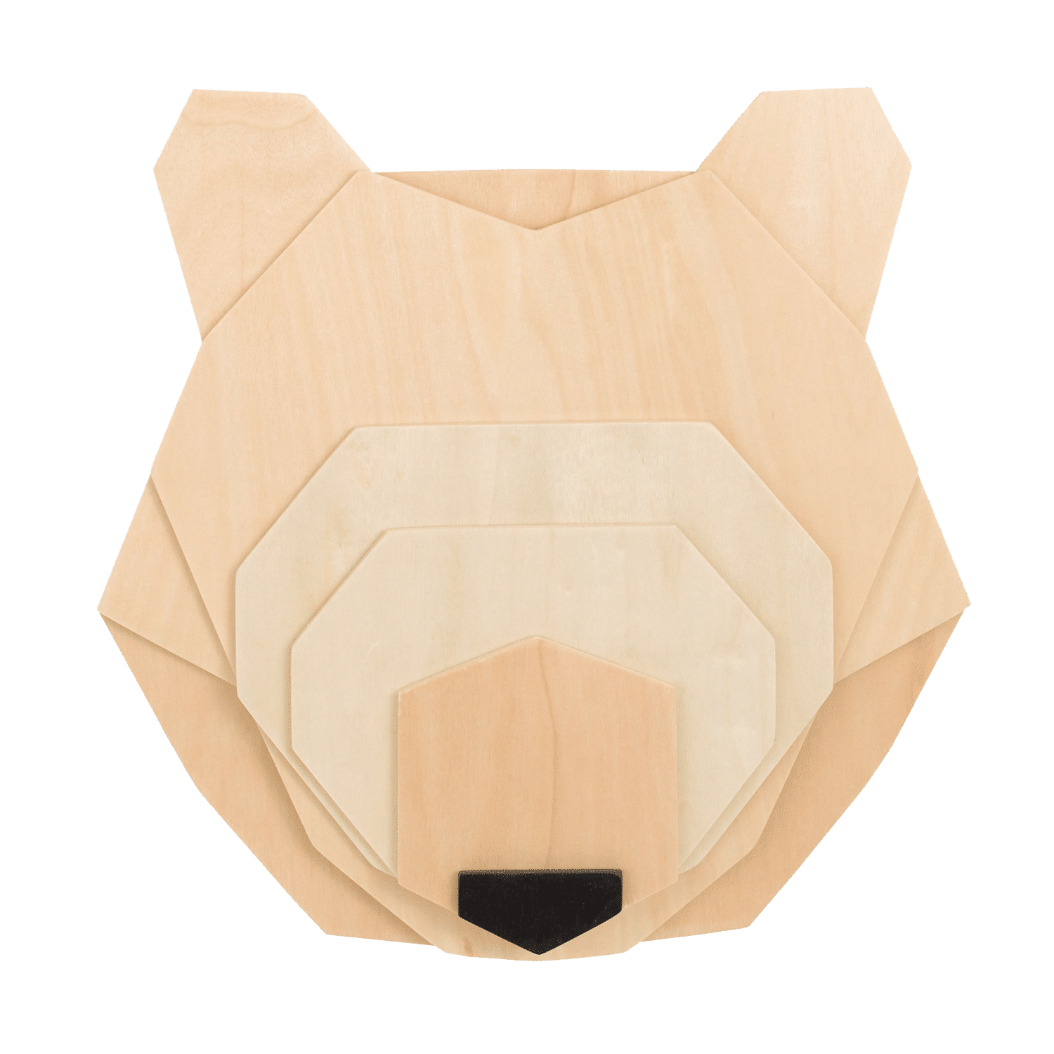 Little Love by NoJo Bear Head Layered Natural Wood Wall Décor